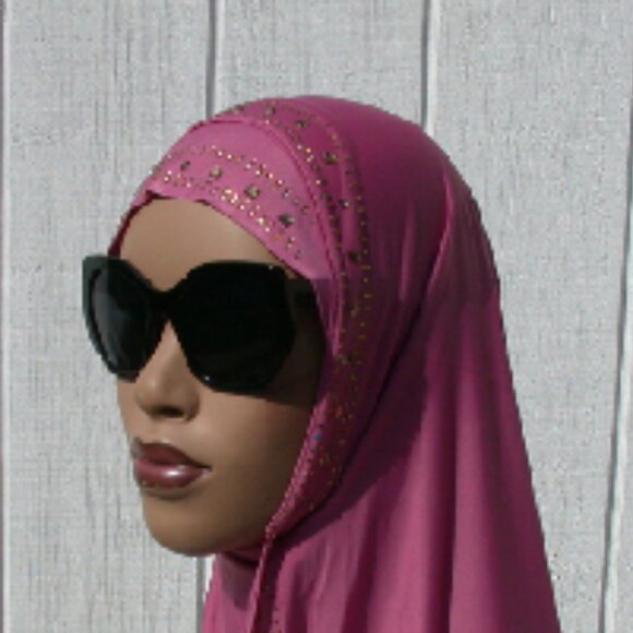 1 pc Instant Slip On Mona Style Hijab Pink Rose - Picture 3 of 3